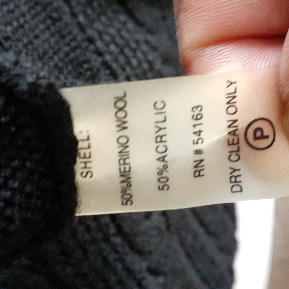 Calvin Klein women Whimsigoth  black merino wool blend cable knit dress … - Picture 12 of 13